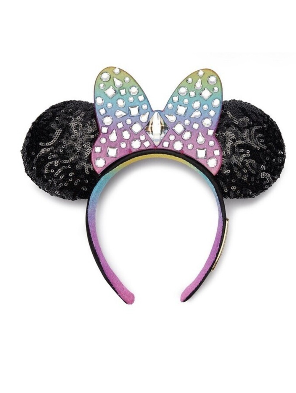 NWT Disney Parks Minnie Mouse Ears Disneyland 70th Anniversary Rainbow Sequin